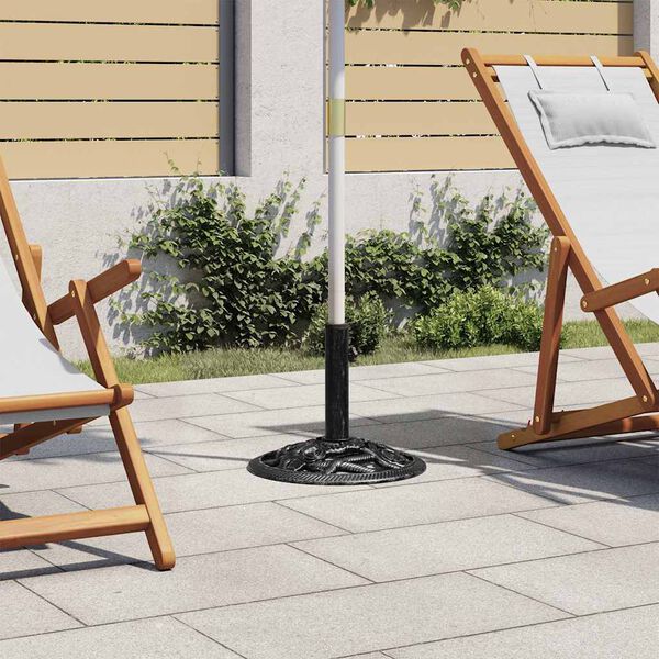 vidaXL Base de sombrilla de hierro fundido negro 40x40x32 cm