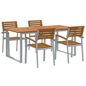 vidaXL Conjunto de Comedor de Jard&iacute;n 5 uds. Gris