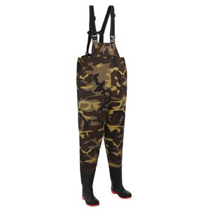 vidaXL Pantalones de pescador con botas Talla 46 Camuflaje
