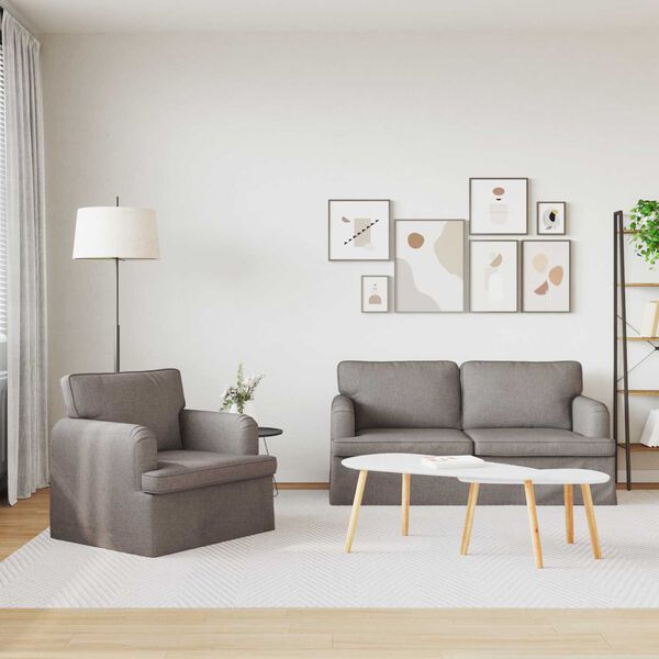 vidaXL Juego de Sof&aacute; 2 pcs Taup&eacute; 162 x 80 x 85 cm tela