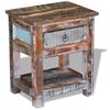 vidaXL Mesa auxiliar con 1 caj&oacute;n madera maciza reciclada 43x33x51 cm