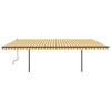 vidaXL Toldo retr&aacute;ctil autom&aacute;tico con postes amarillo y blanco 6x3 m