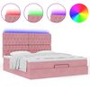 vidaXL Estructura de cama otomana colchones terciopelo rosa 180x200cm