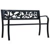 vidaXL Banco de jard&iacute;n acero negro 125 cm