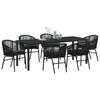 vidaXL Conjunto de Comedor de Jard&iacute;n 7 pcs Negro