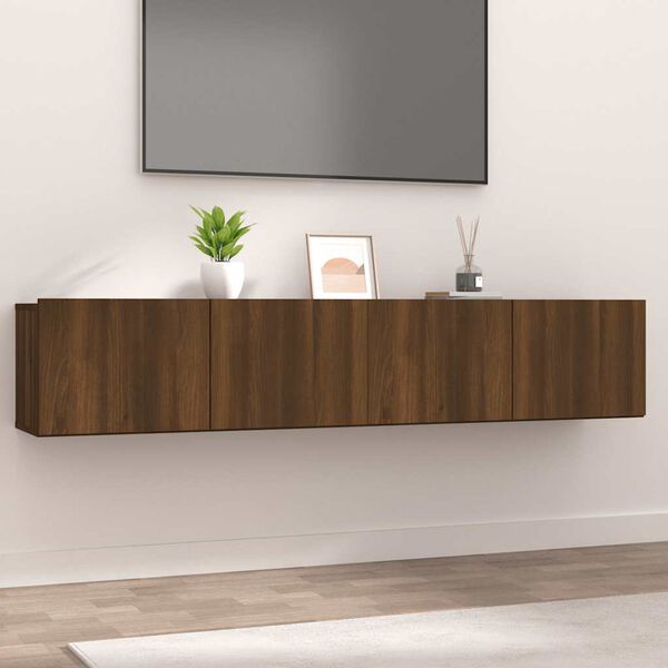 vidaXL Muebles de TV 2 uds madera ingenier&iacute;a roble marr&oacute;n 80x30x30 cm