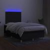 vidaXL Cama box spring con colch&oacute;n LED tela negro 120x200 cm