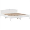 vidaXL Cama con estanter&iacute;a sin colch&oacute;n madera maciza blanca 180x200 cm