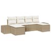vidaXL Conjunto de sof&aacute; de jard&iacute;n 4 uds. Beige y Crema rat&aacute;n sint&eacute;tico