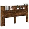 vidaXL Cabecera con LED Roble Ahumado 180 x 16,5 x 103,5 cm