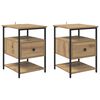 vidaXL Armario de Noche 2 pcs Roble artesanal 40 x 42 x 56 cm
