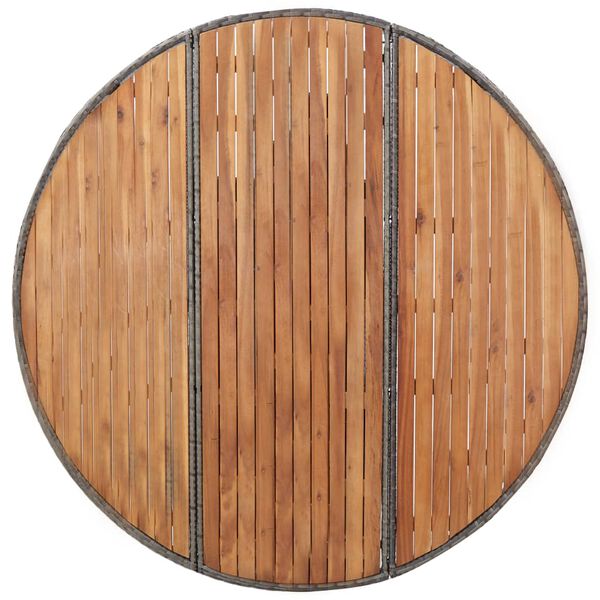 vidaXL Mesa de jard&iacute;n rat&aacute;n sint&eacute;tico y madera acacia gris 150x74 cm