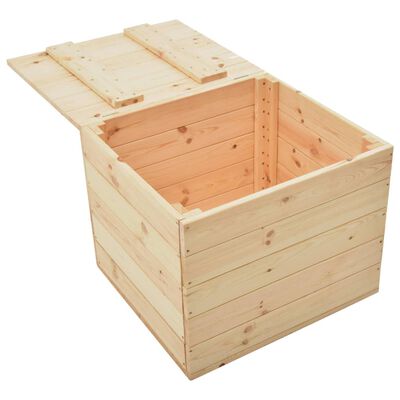 Caja de almacenaje de madera maciza de pino 60x54x50,7 cm