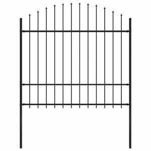 vidaXL Valla de jard&iacute;n Woerden con punta de lanza de acero, 170x175 cm, negro