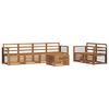 vidaXL Juegos de sof&aacute;s 7 pcs Natural Madera de Acacia S&oacute;lida