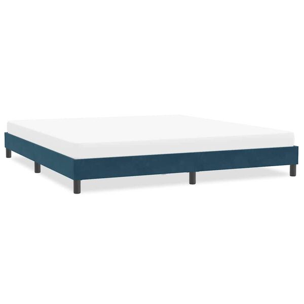 vidaXL Estructura cama sin colch&oacute;n terciopelo azul oscuro 200x220 cm