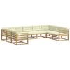 vidaXL Conjunto de sof&aacute;s de exterior 9 uds. Blanco y Crema