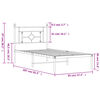 vidaXL Estructura cama sin colch&oacute;n con cabecero metal negro 90x200 cm