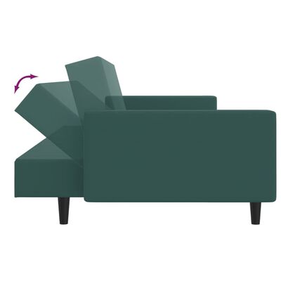 vidaXL Juego de sofás 2 piezas terciopelo verde oscuro
