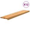 vidaXL Pelda&ntilde;os de escalera 12 uds madera maciza roble marr&oacute;n claro