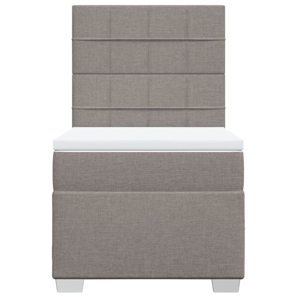 vidaXL Cama box spring con colchón tela gris taupe 100x200 cm