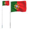 vidaXL M&aacute;stil y bandera de Portugal aluminio 5,5 m