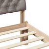 vidaXL Estructura de cama con cabecera Marr&oacute;n y taupe 135 x 190 cm