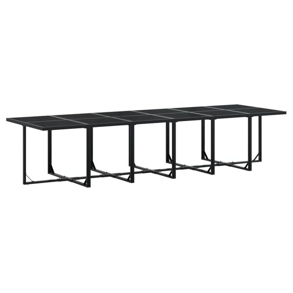 vidaXL Set de comedor de jard&iacute;n 17 pzas rat&aacute;n sint&eacute;tico negro