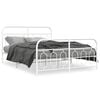 vidaXL Estructura cama sin colch&oacute;n con estribo metal blanco 140x200 cm