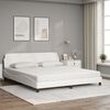 vidaXL Cama con colchón Dover cuero sintético blanco 180x200 cm