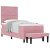 vidaXL Cama tipo Box Spring con cabecera Rosa 200 x 80 cm Terciopelo