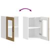 vidaXL Armario de cocina de pared con puerta de cristal "Kalmar" de, roble artesanal, madera de ingenier&iacute;a