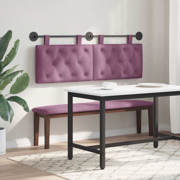 vidaXL Cabecera Colgante Morado 150 x 55 x 7 cm Terciopelo