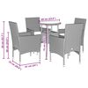 vidaXL Set comedor jard&iacute;n 5 pzas cojines rat&aacute;n sint&eacute;tico vidrio beige
