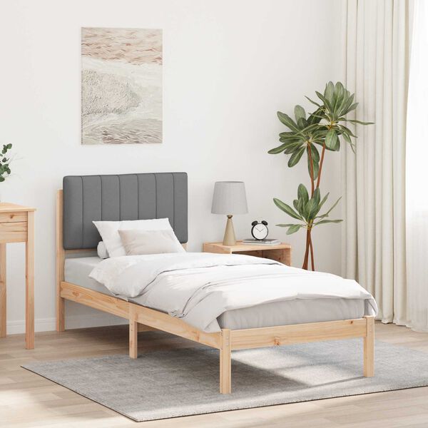 vidaXL Estructura de Cama con Cabecera Tapizada Gris Claro 80 x 200 cm
