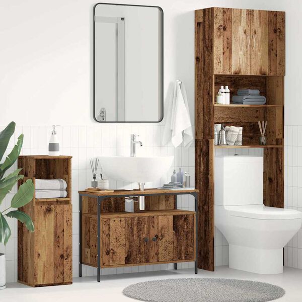vidaXL Gabinete de Lavabo para Ba&ntilde;o Madera vieja 80 x 30 x 60 cm
