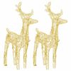 vidaXL Renos de Navidad 2 unidades 80 LED blanco c&aacute;lido acr&iacute;lico