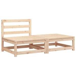 vidaXL Sof&aacute; jard&iacute;n sin reposabrazos con reposapi&eacute;s madera maciza pino