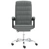 vidaXL Silla de oficina reclinable de tela gris oscuro