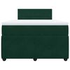 vidaXL Cama box spring con colch&oacute;n terciopelo verde oscuro 120x200 cm