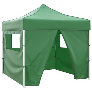 vidaXL Cenador plegable verde con 4 paredes 3x3 m