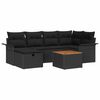vidaXL Conjunto de sof&aacute;s de jard&iacute;n 7 uds. Negro Polirat&aacute;n