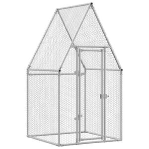 vidaXL Jaula para gallinas acero galvanizado plateado 100x100x190 cm