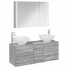vidaXL Juego de muebles de ba&ntilde;o 4 uds. Sonoma gris