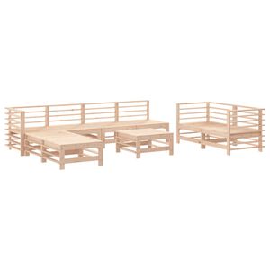 vidaXL Set de mesa y taburetes altos jard&iacute;n 9 pzas madera maciza pino