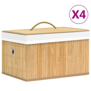 vidaXL Cajas de almacenamiento de bamb&uacute; 4 unidades