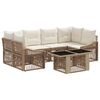 vidaXL Conjunto de sof&aacute;s de jard&iacute;n 7 uds. Beige y blanco crema