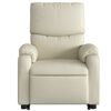 vidaXL Sill&oacute;n reclinable elevable cuero artificial color crema