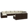 vidaXL Set muebles de jard&iacute;n 9 piezas y cojines rat&aacute;n sint&eacute;tico marr&oacute;n