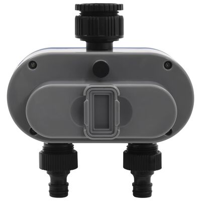 vidaXL Temporizador de agua digital con doble salida y sensor de humedad